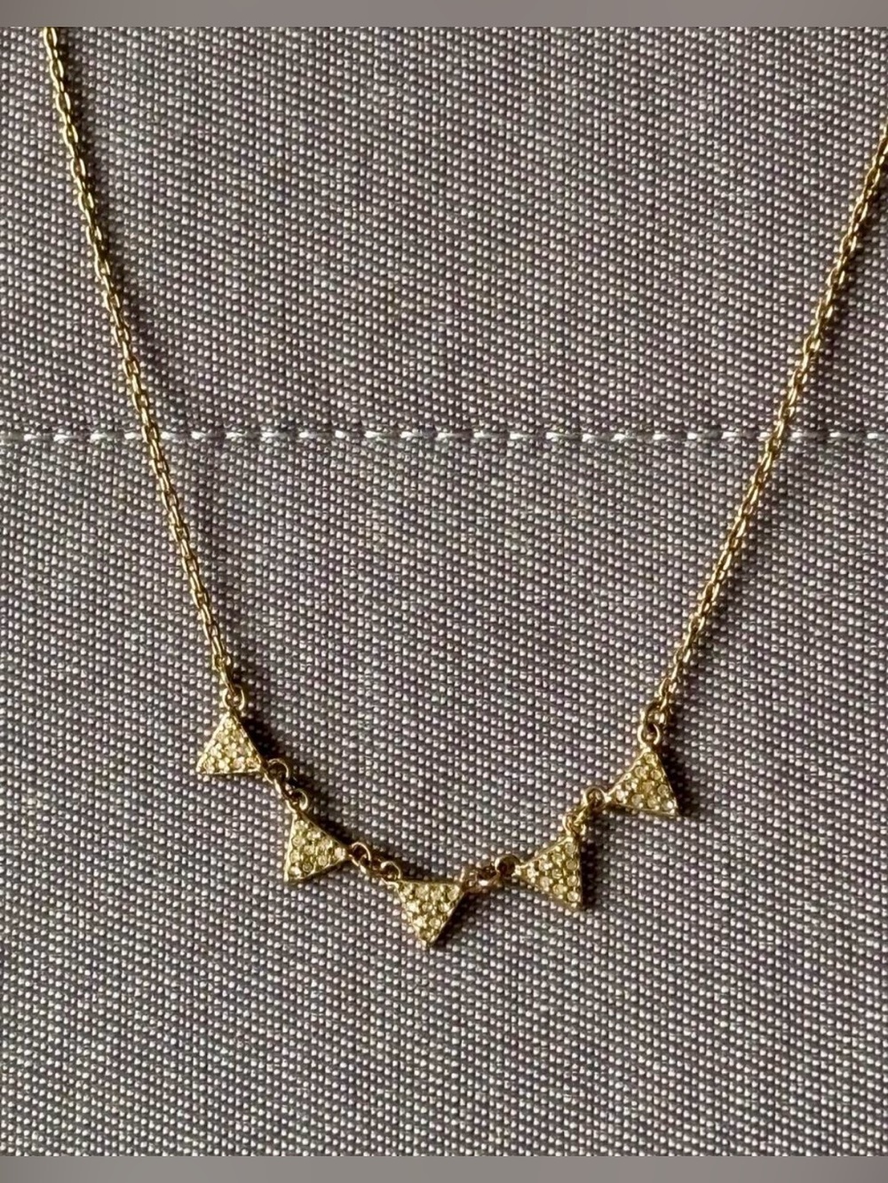 Stella & Dot Gold Tone Triangle Pave Pendant Necklace - Women's Jewelry